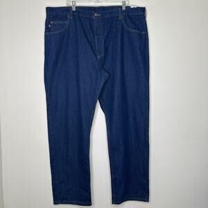Red Kap Mens 44x30 Jeans Blue Straight Dark Wash Denim Work Pants Trousers